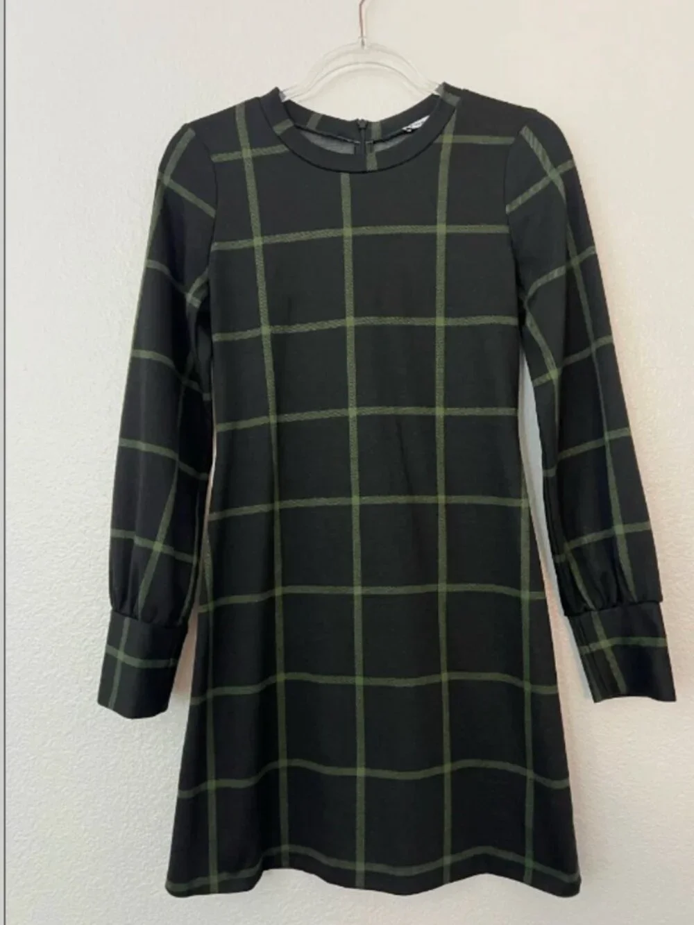 NWT-DKNY Faux Leather Moto Jacket small + NWOT Plaid Dress Small ly-space - Picture 2 of 12